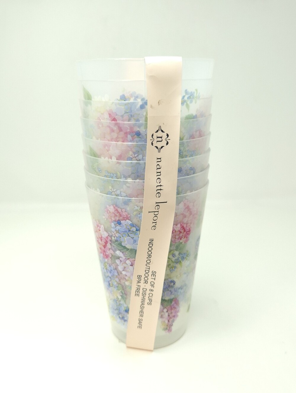 Nanette Lepore Floral Hydrangea Plastic Party Cups - Blue & Pink
